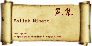 Poliak Ninett névjegykártya